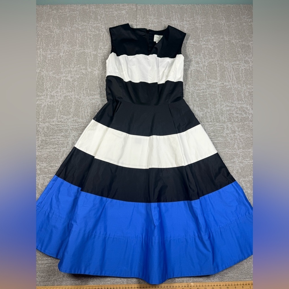 Kate Spade Corley Stretch Striped Cotton Dress Cocktail Women Size 4
